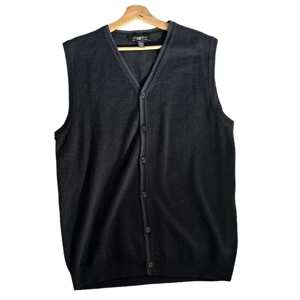Wool Blend Button Cardigan Vest Sweater Size L
